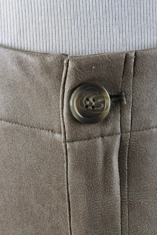 Vegan Leather Pant - Olive