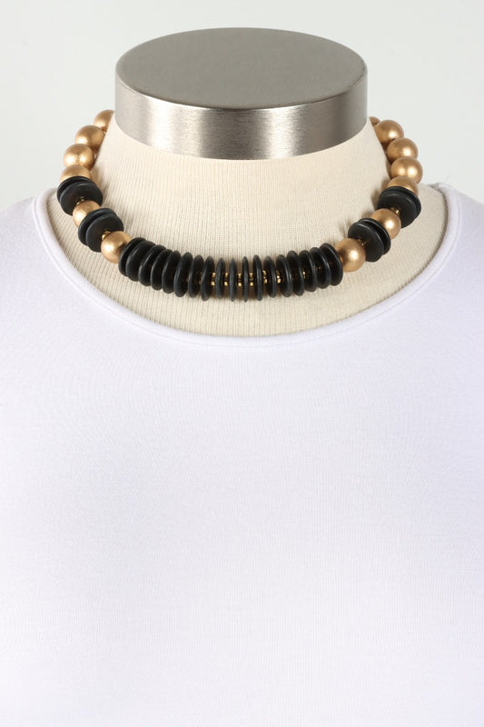 Amaris Necklace - Black & Gold