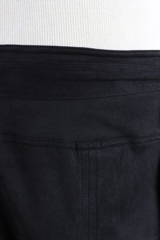 Faux Suede Skirt - Black