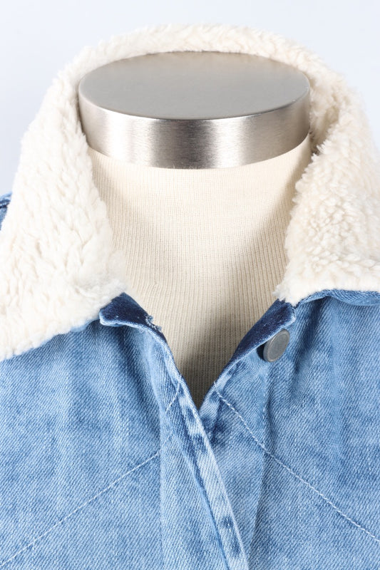 Sherpa Denim Jacket - Light Indigo