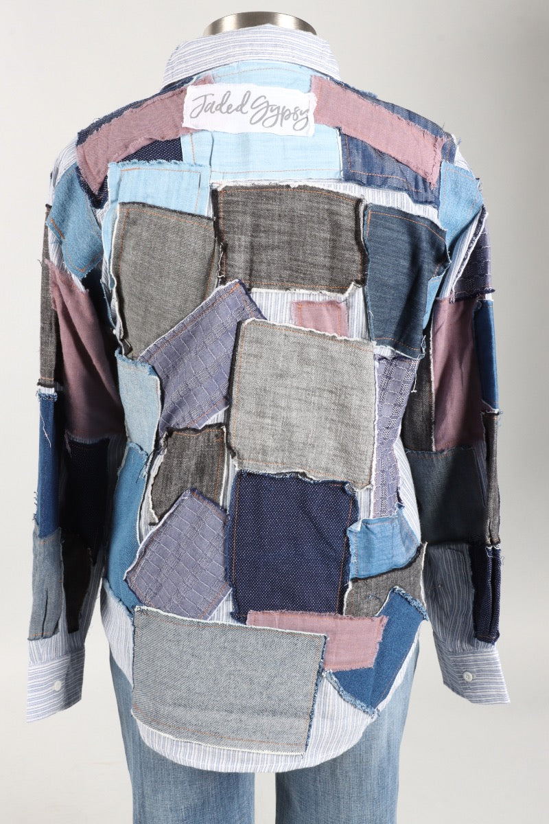 Patched in Dreams Top - Denim Multi