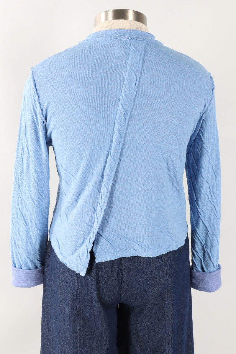 Crop Asym Cardi - Forget-me-not