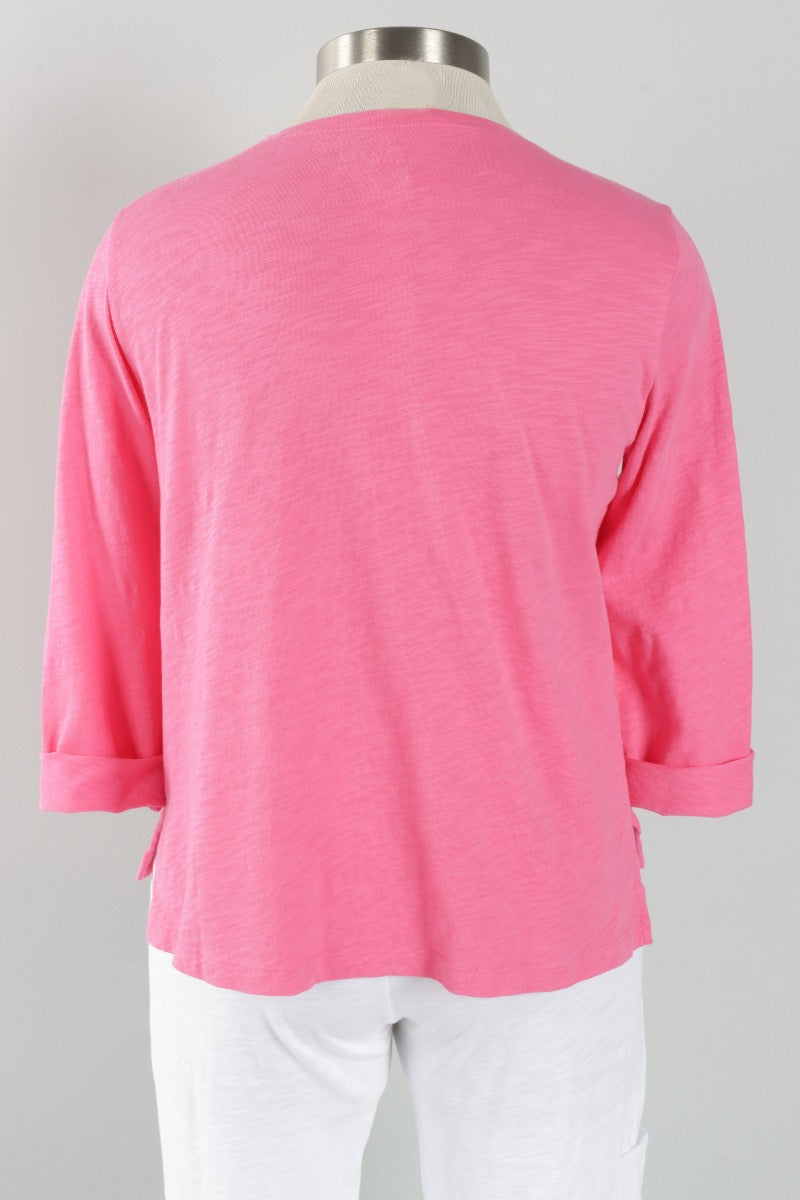Shibori Heart Boxy Tee - Cosmo