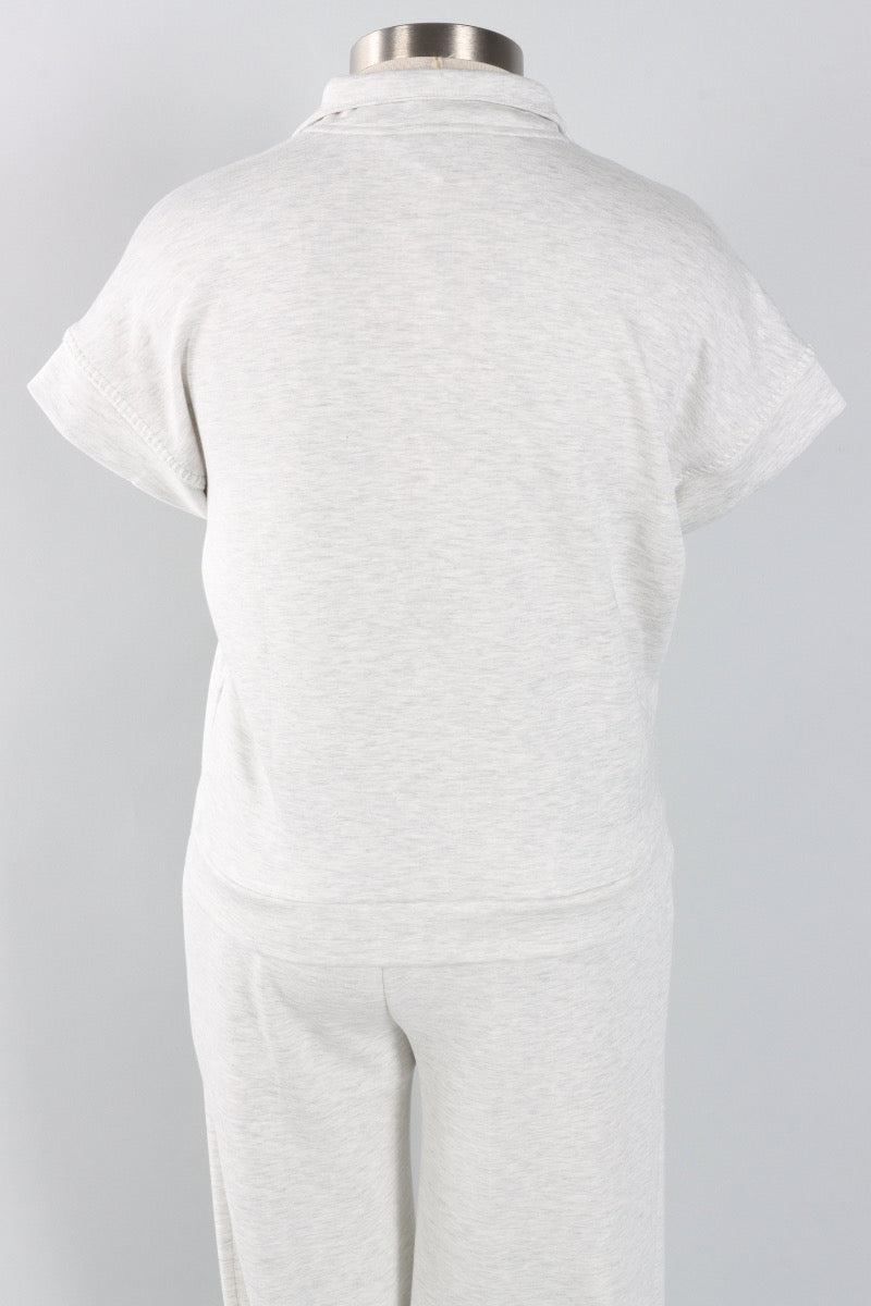 Soft Scuba Half-Zip Top - Light Grey