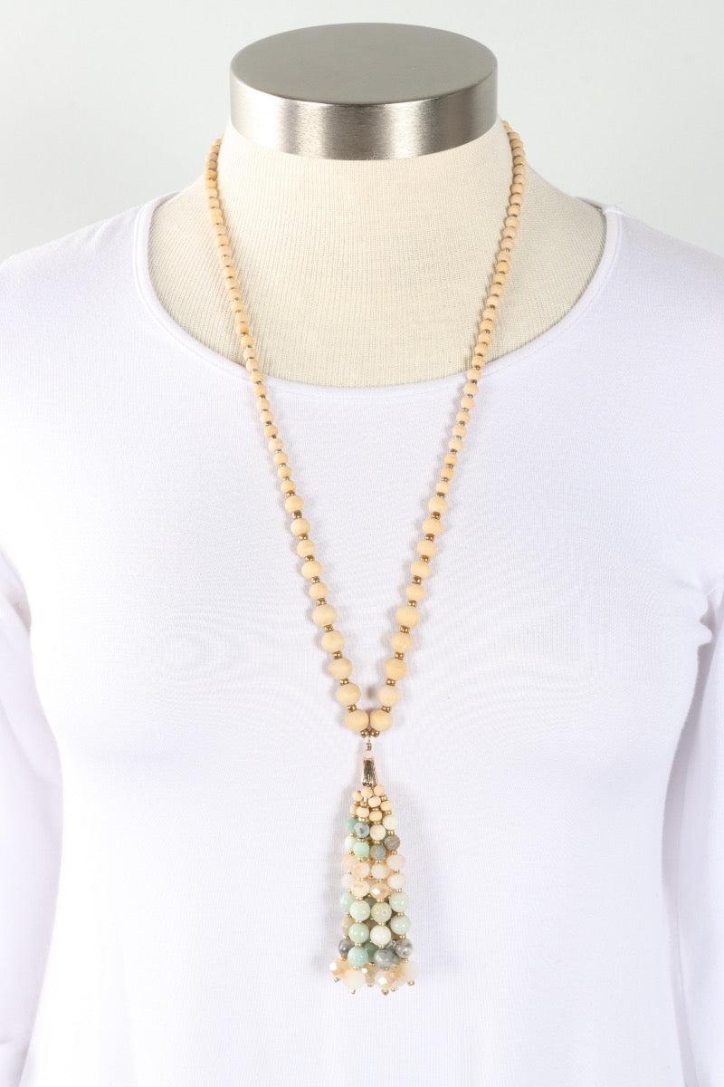 Natural Stone Necklace - Aqua