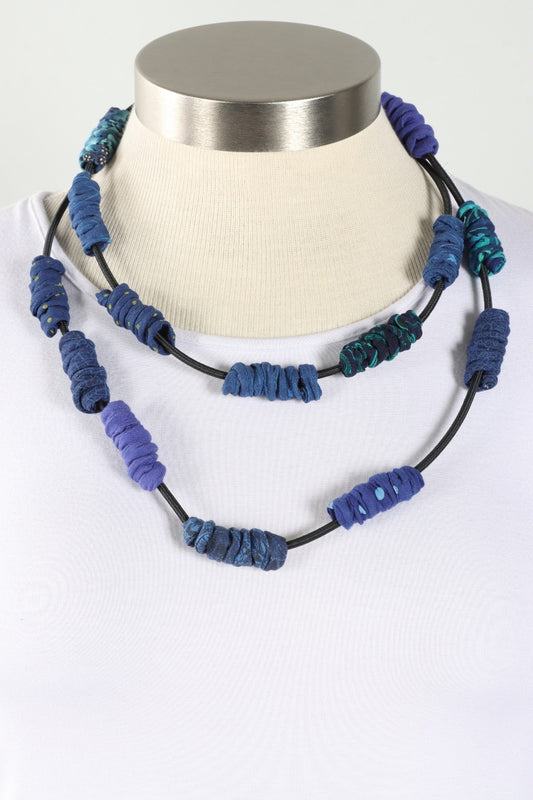 Corkscrew Slider Necklace - Blues