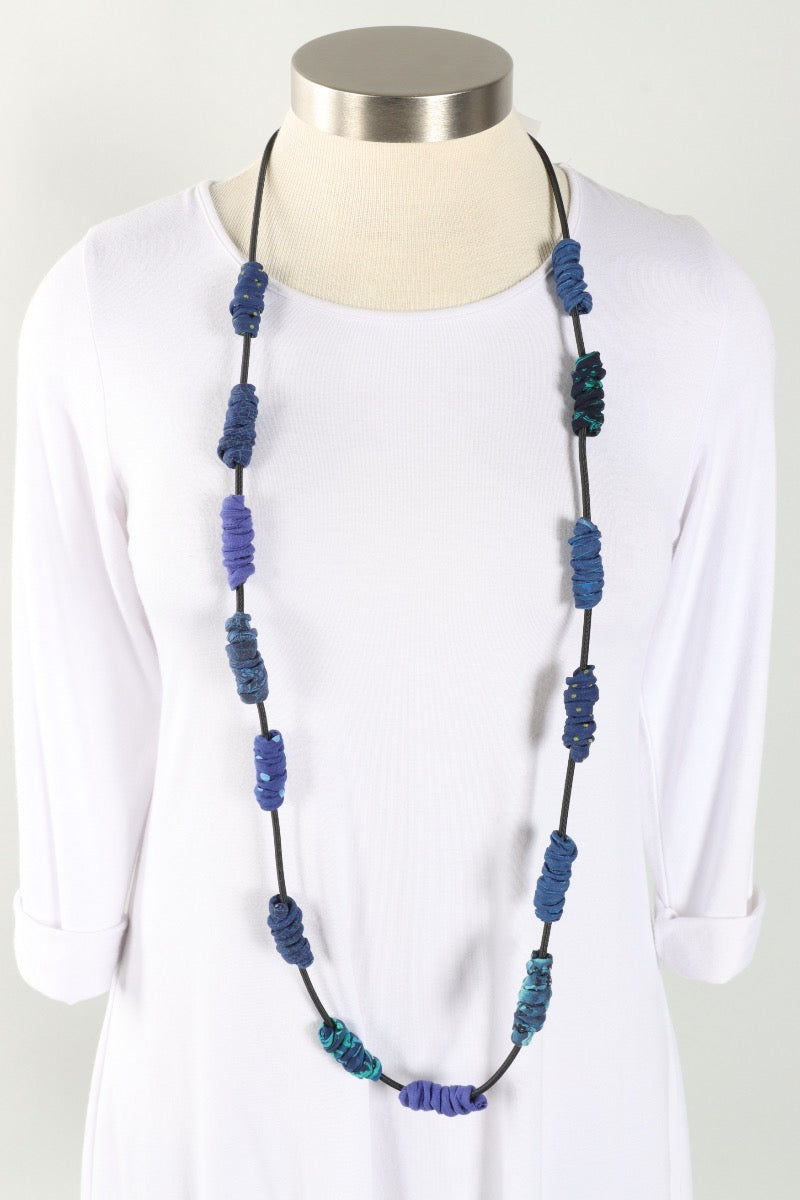 Corkscrew Slider Necklace - Blues