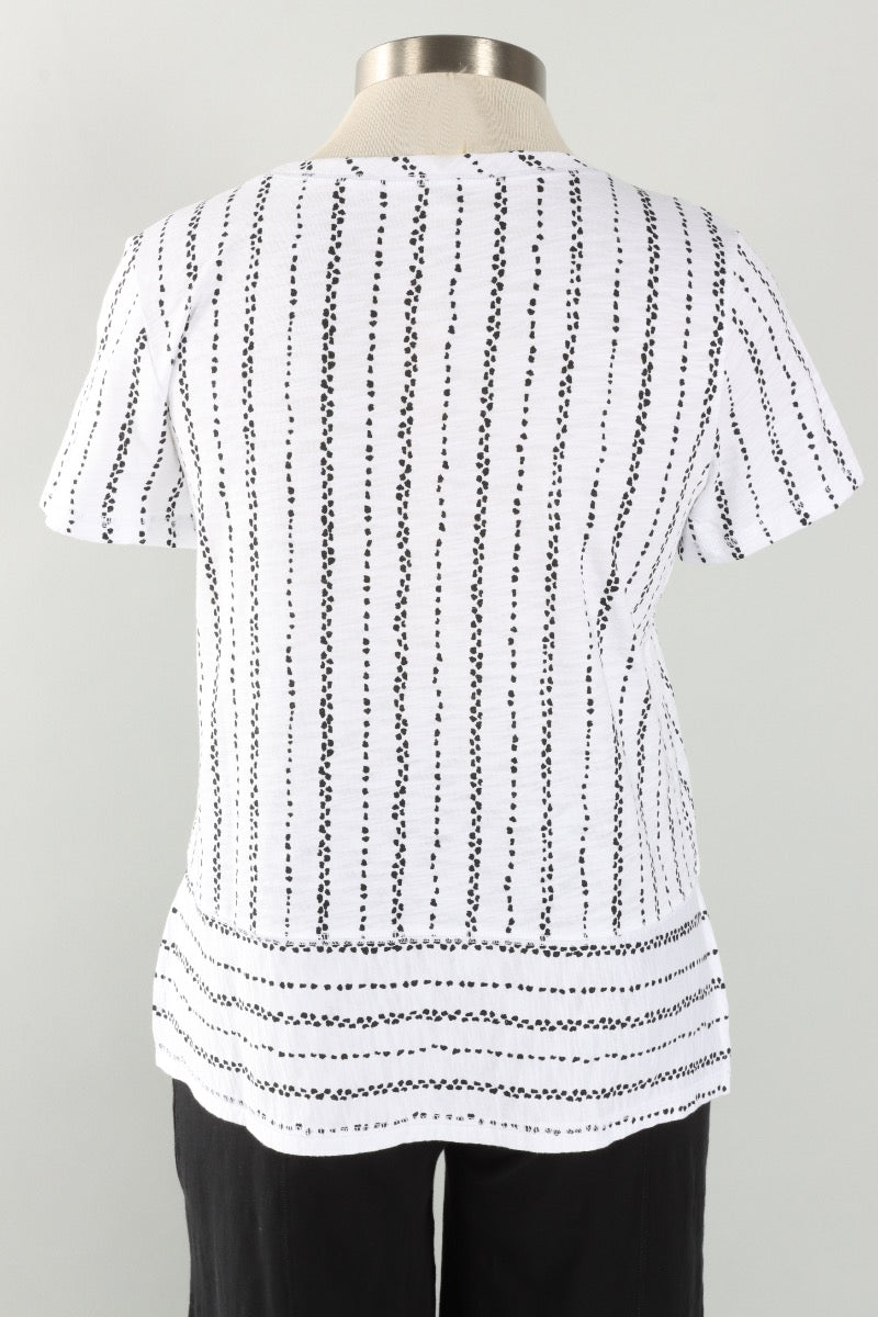 Dockside Tee - White Driftwood Stripe