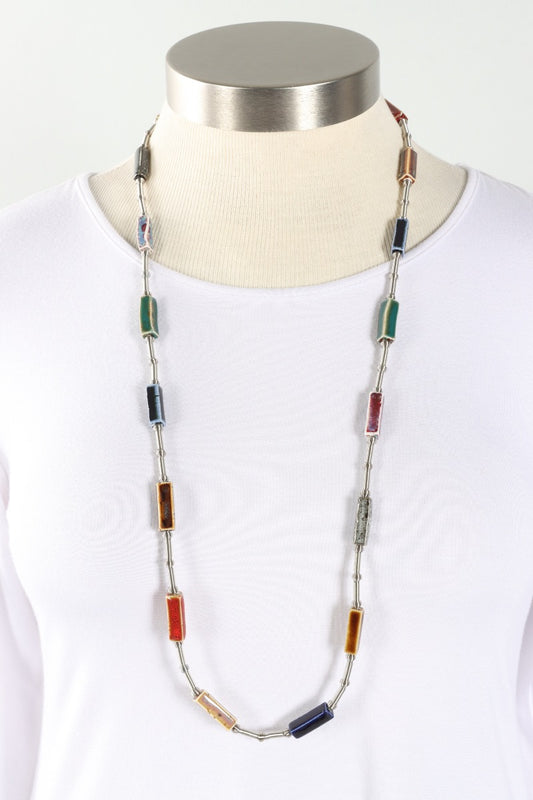 Long Beaded Necklace - Multi Color