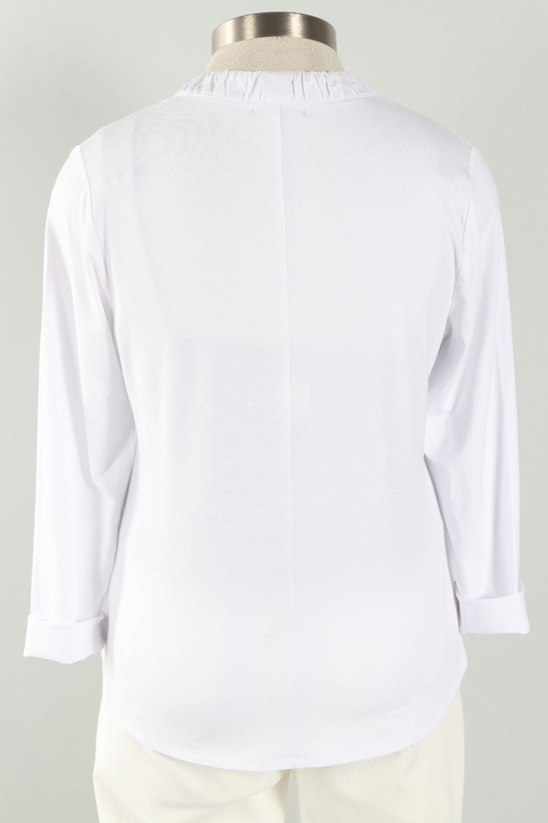 Ruched Front Jacket - White