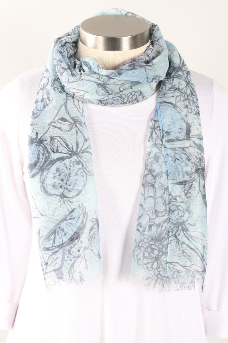 Fresh Fruits Scarf - True Blue