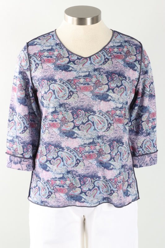 Reversible V-Neck - Navy & Pink