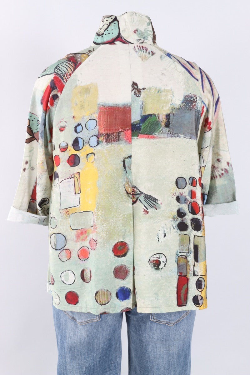 One Button Jacket - Abstract Flower