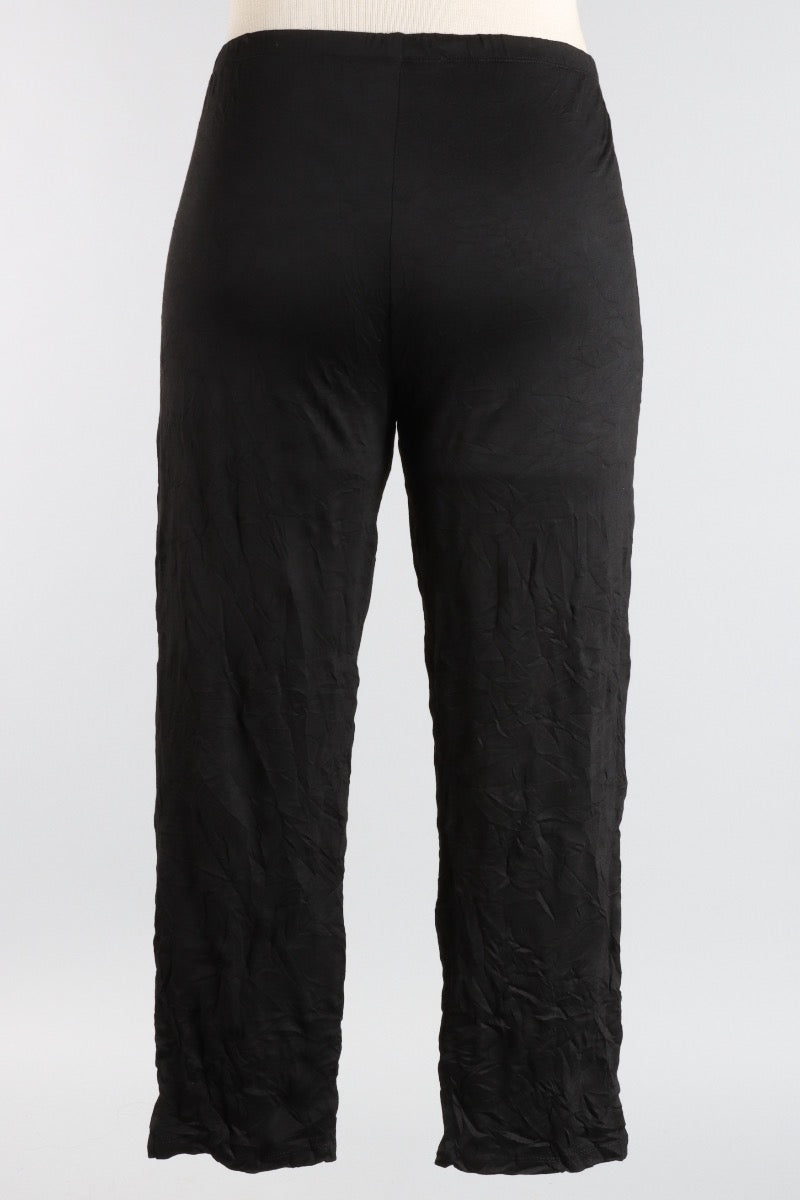 Carly Pant Plus - Black Crinkle