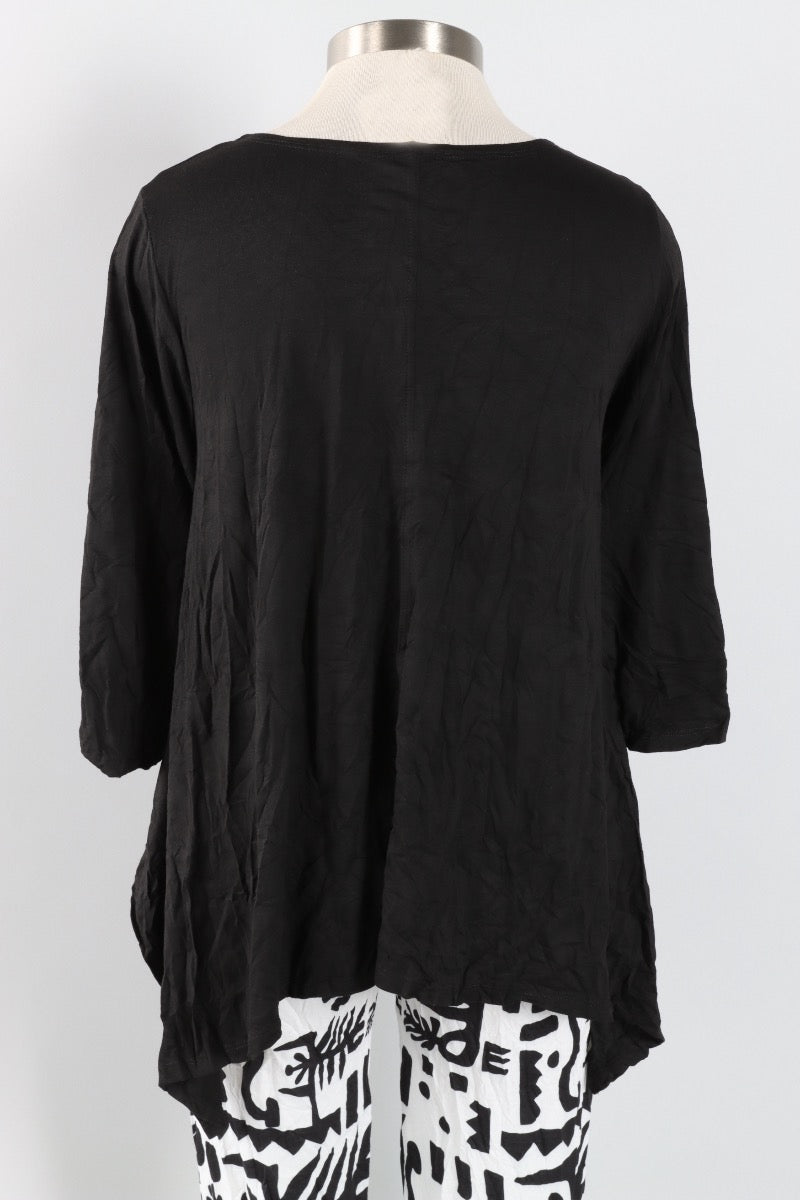 Juliette Top - Black Crinkle
