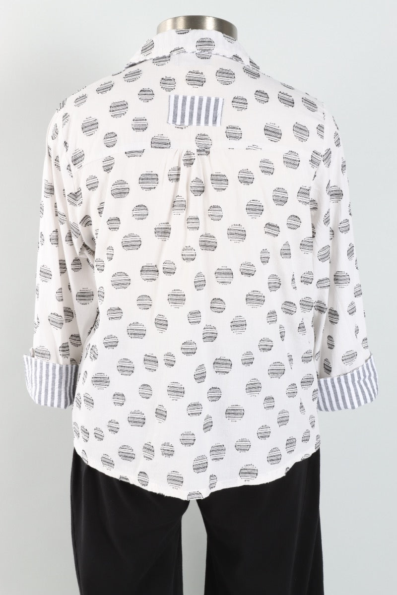 Jacquard Dot Shirt - White