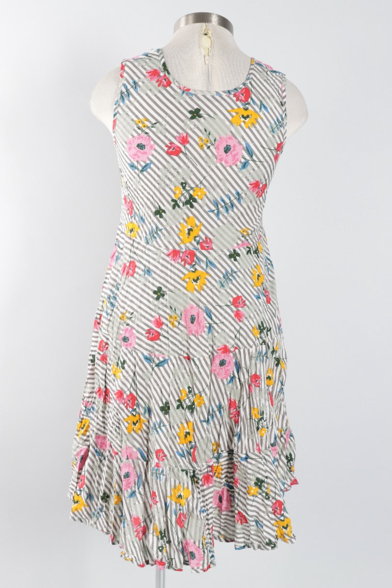 Joy Dress - Floral & Stripes