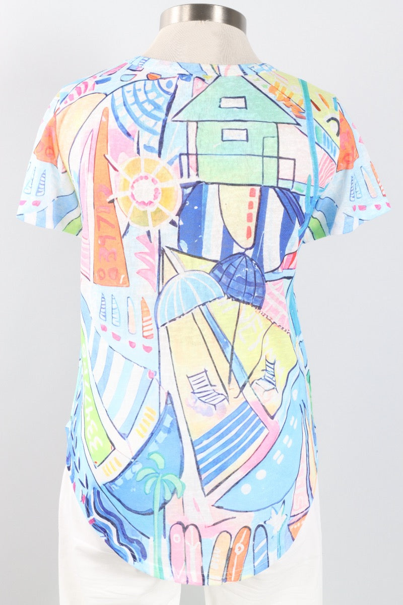 Scoop Neck Top - Sailboat