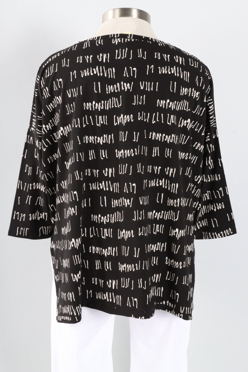 Karen Top - Black Script Print