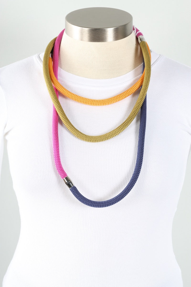 Evolve Necklace & Bracelet - Pink, Orange, Green & Navy