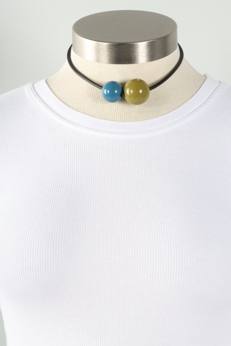 Authenticity Necklace - Olive & Cobalt