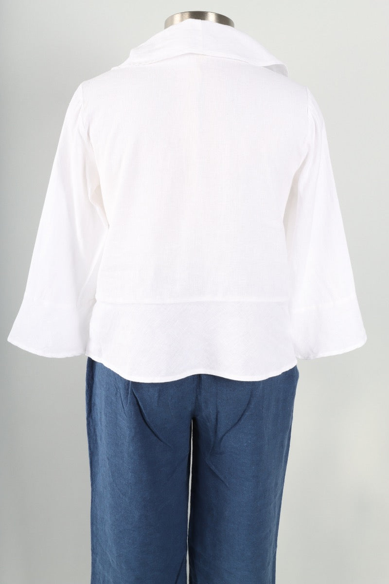 Overlay Flounce Top - White