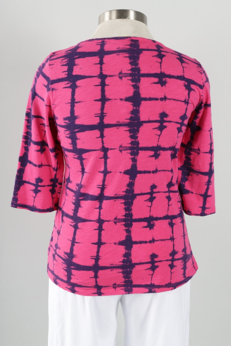 3/4 Sleeve Boatneck - Roja Waterway Print