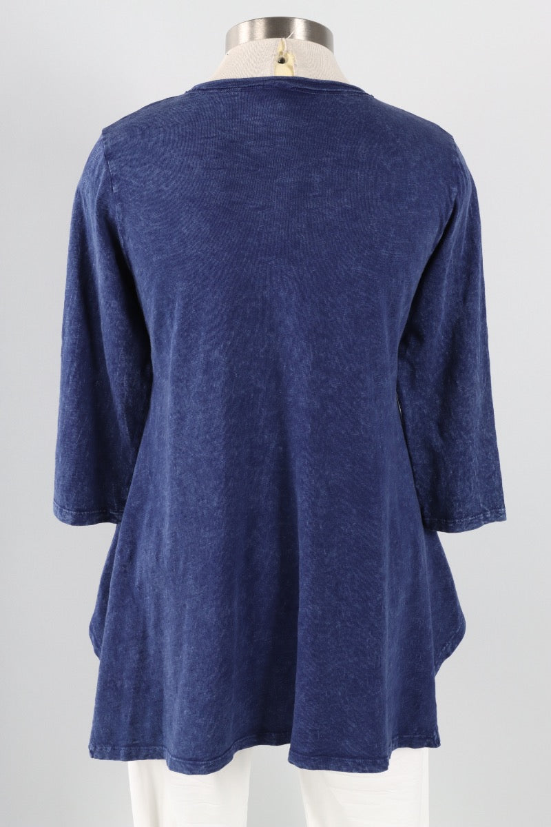 Elbow Sleeve A-Line Tunic - Indigo