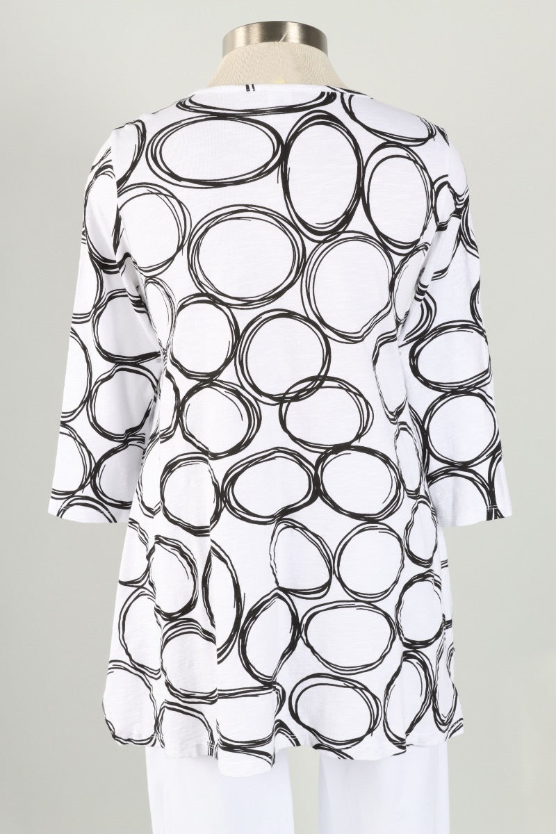 Henley Tunic - White Pond Print