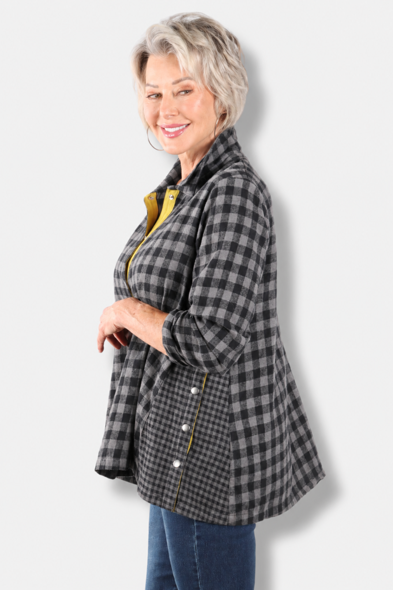 Placket Gusset Shirt - Eiffel Tower Check