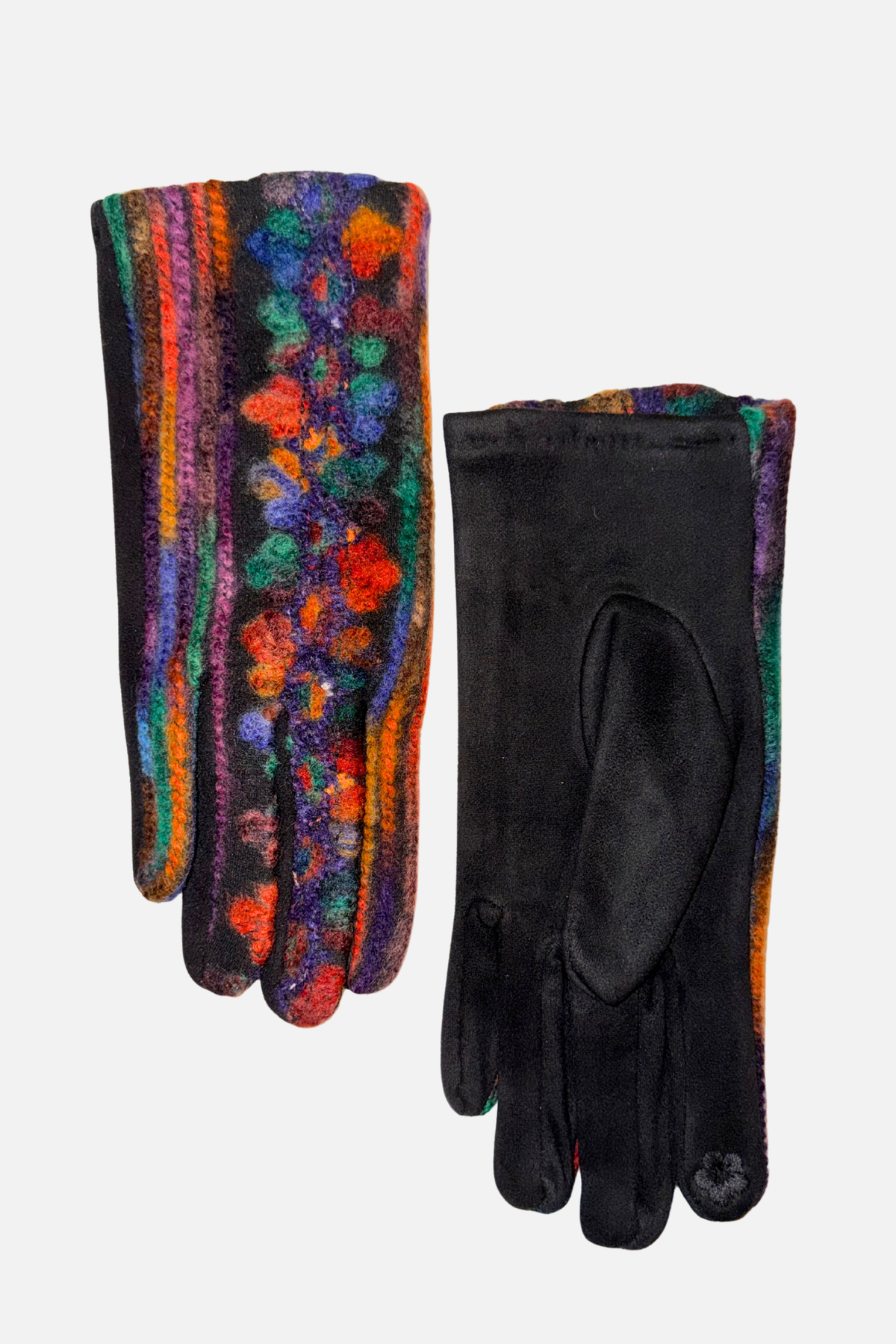 Artful Yarn Dye Gloves - Black & Multicolor