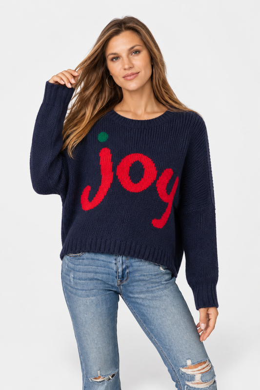 Joy Oversized Crew Sweater - Night Navy