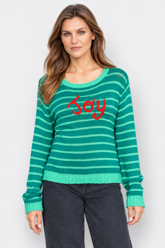 Joy Striped Crew - Jade & Sea Green