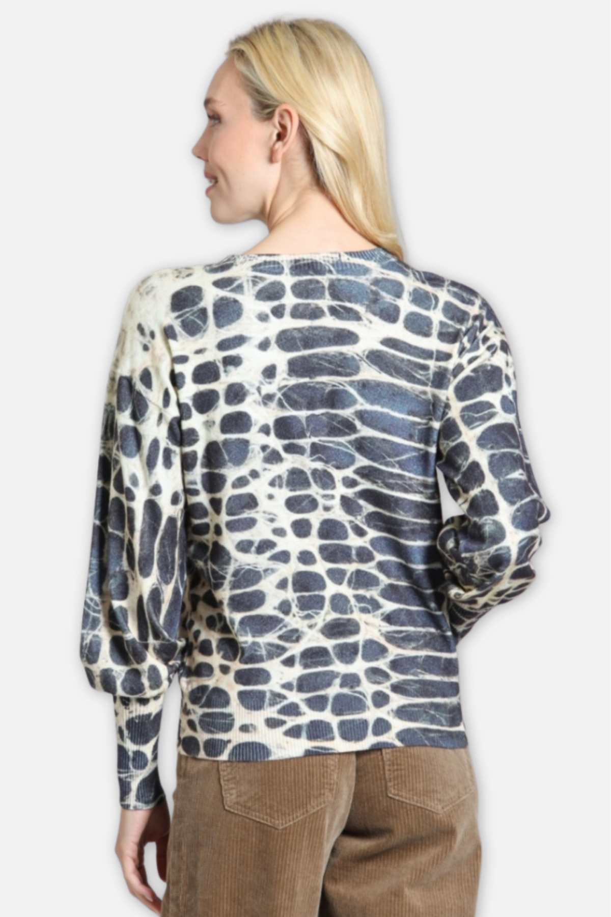 Reptile Print Sweater - Smoky Monochrome