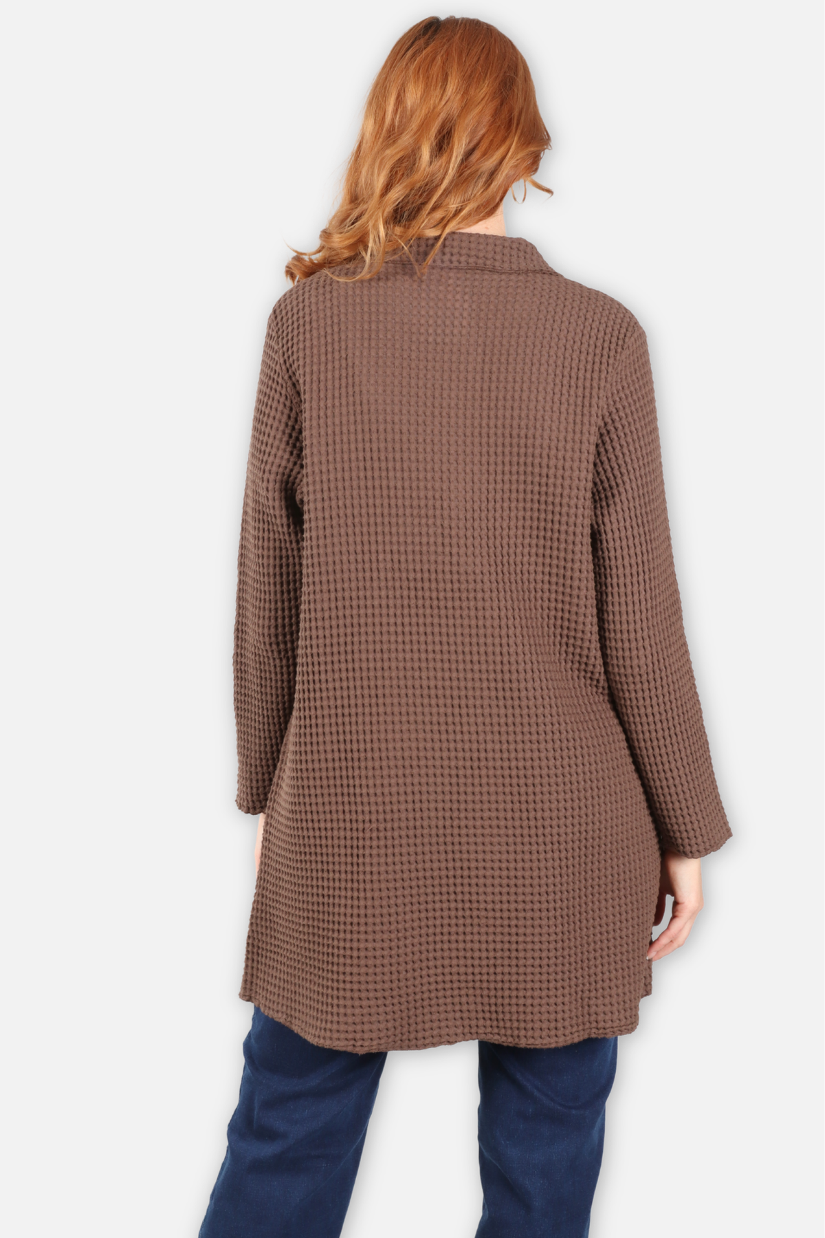 Waffle Long Jacket - Walnut