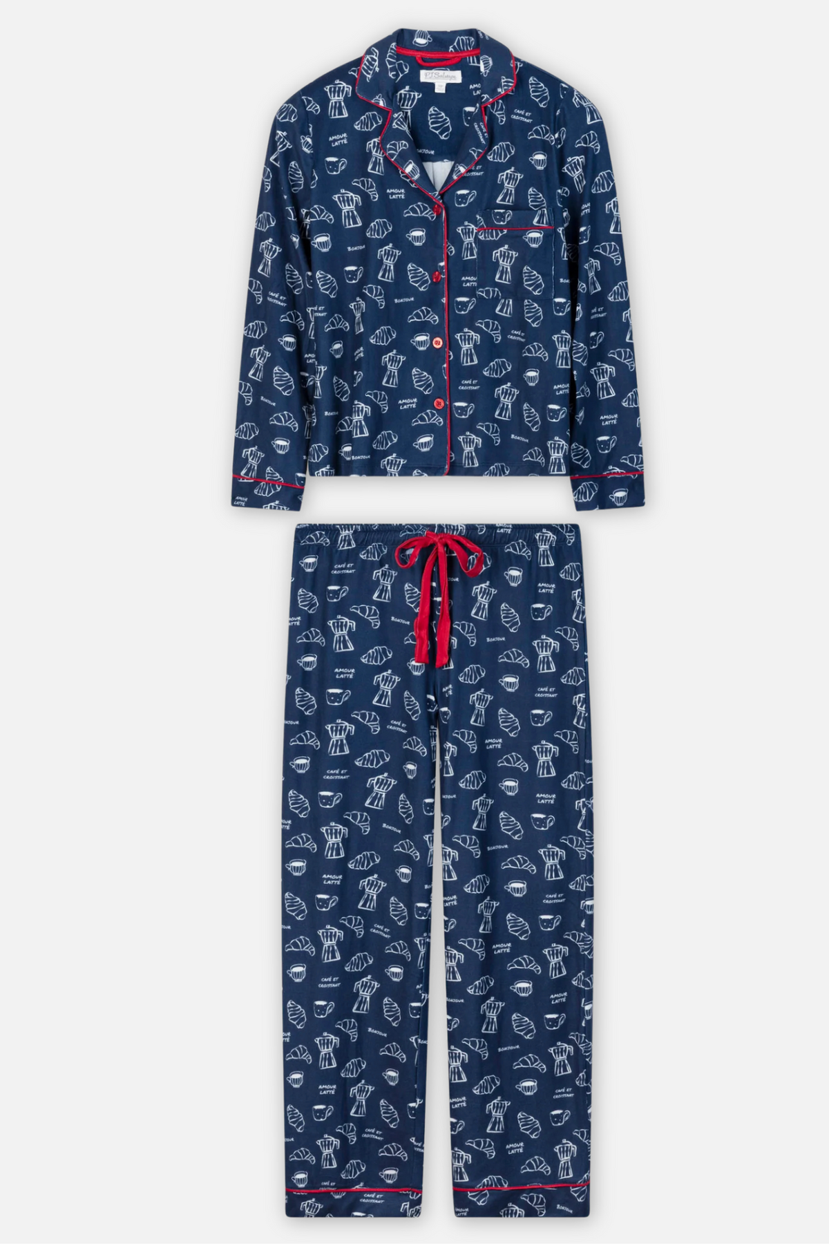 Bonjour French Breakfast Pajama Set - Deep Navy