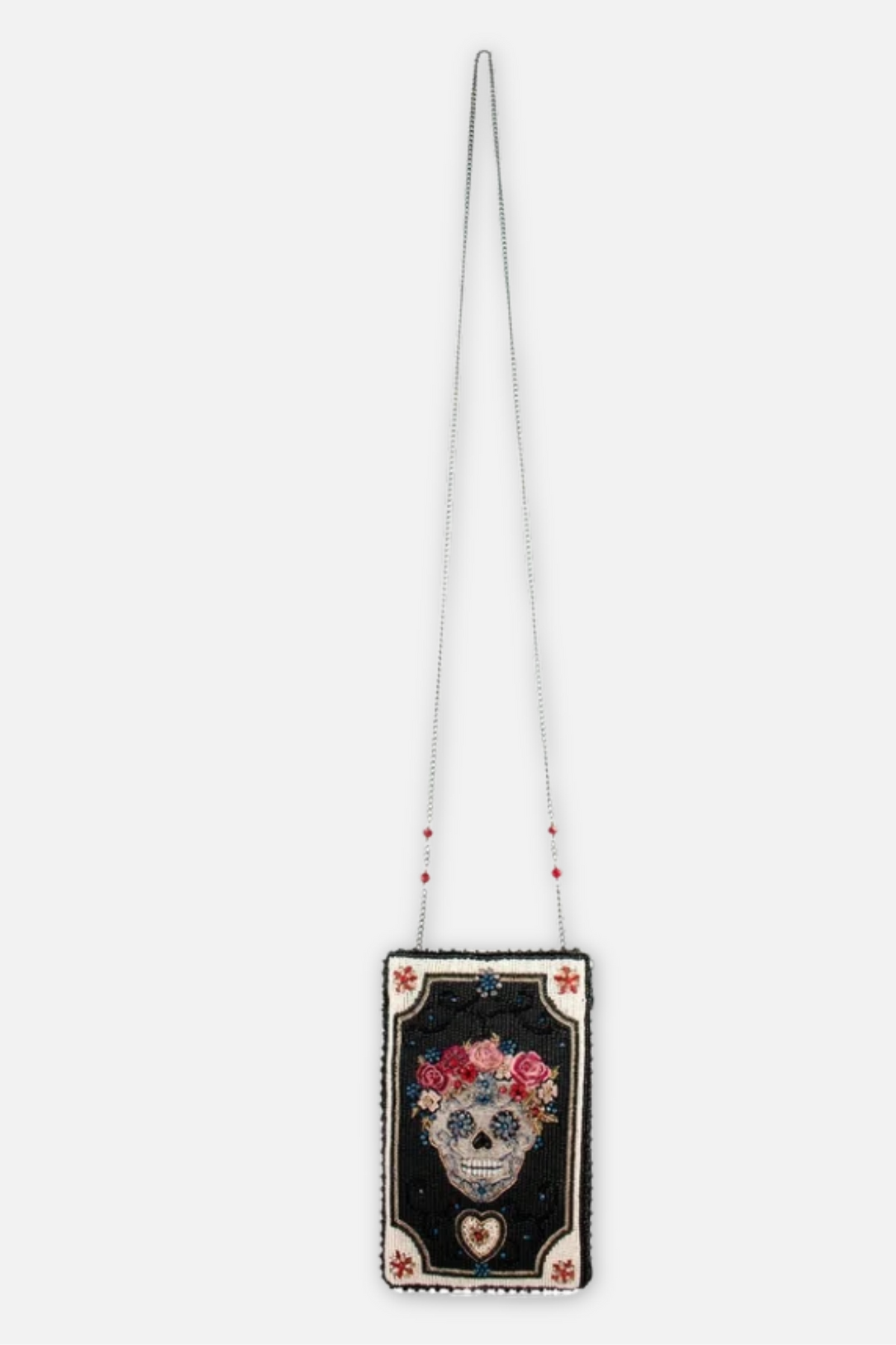 Floral Spirit Crossbody Phone Bag - Black & White Multi