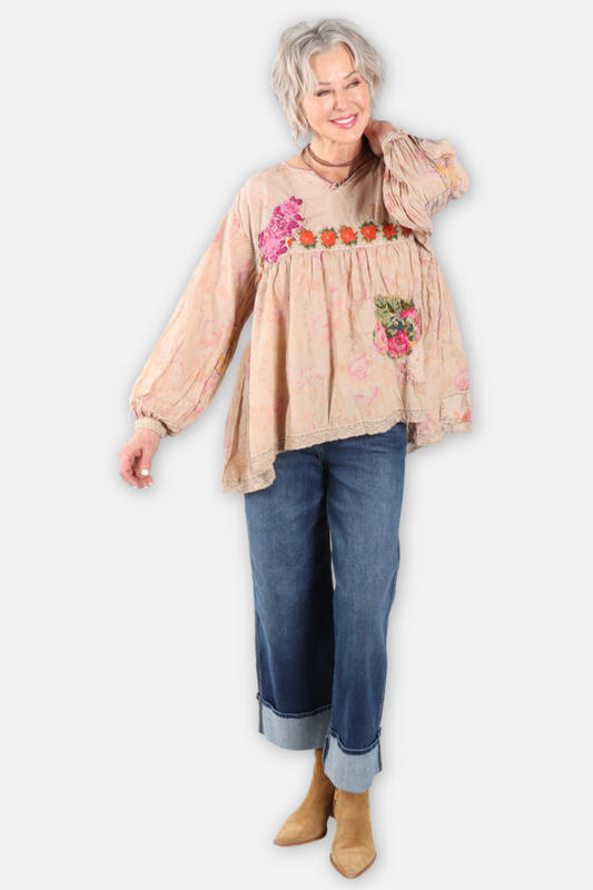 Weathered Wildflower Top - Roses