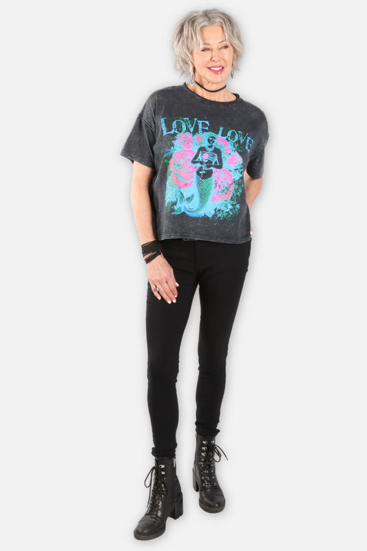 Love Love Mermaid Tee - Black