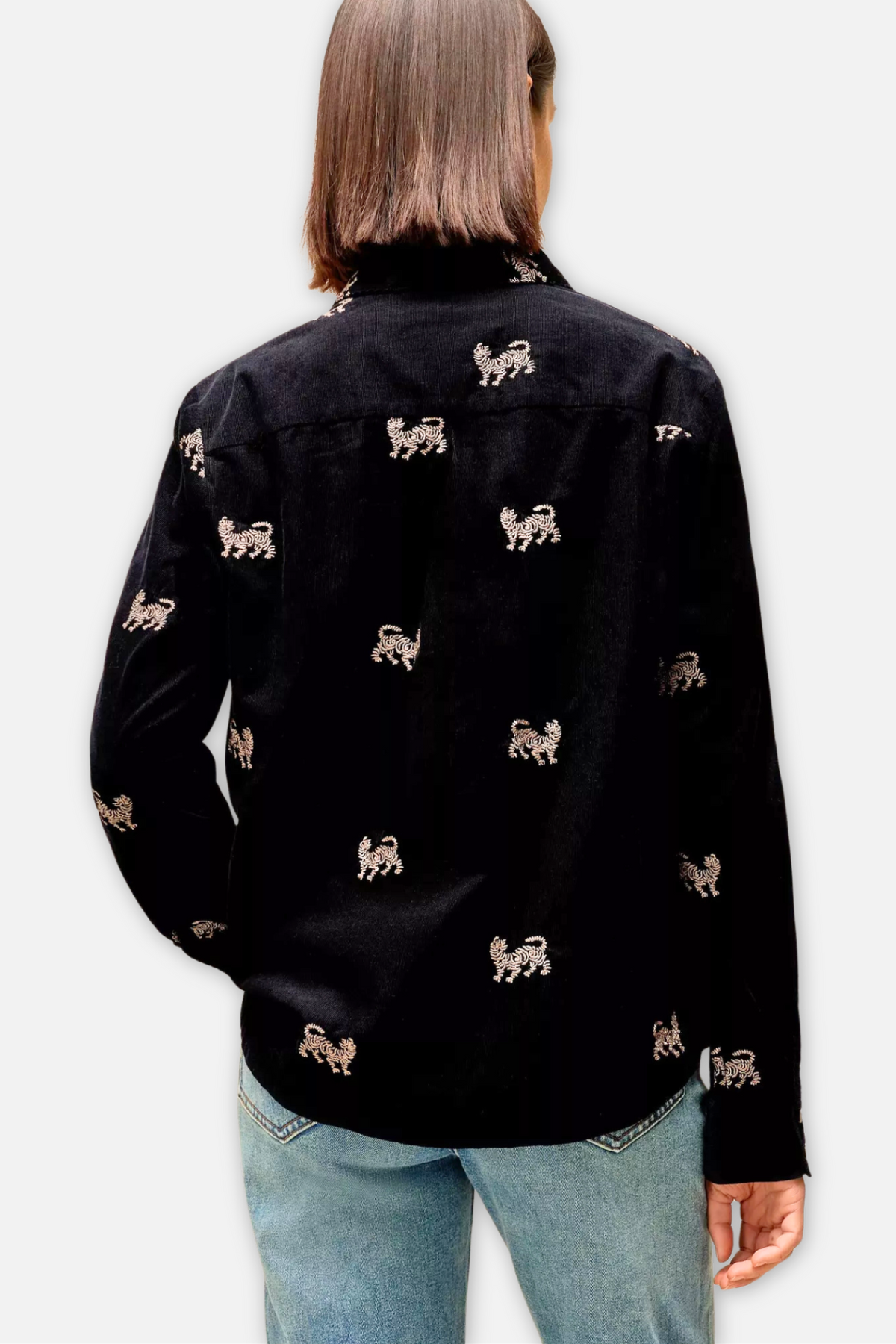 Libby Embroidered Corduroy Shirt - Black Multi