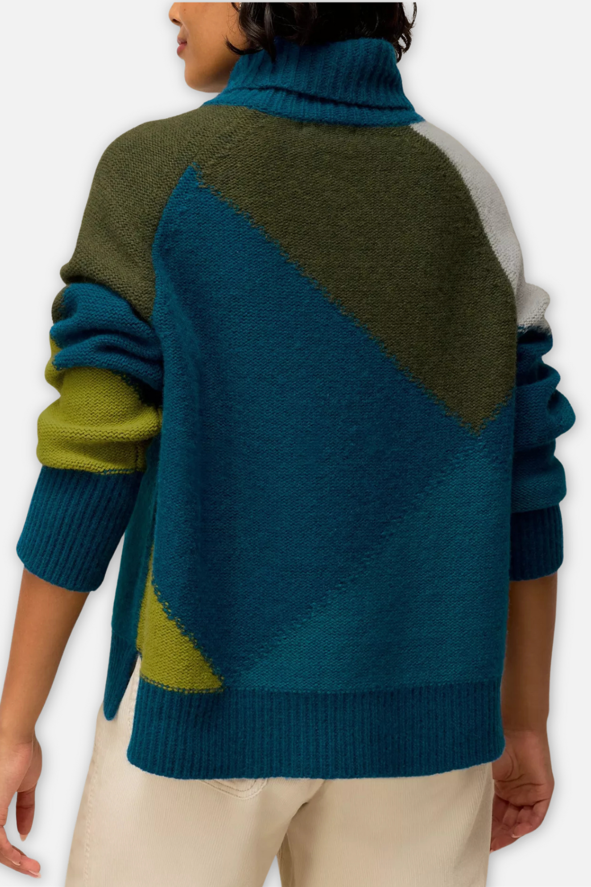 Mary Argyle Sweater - Navy Teal Multi