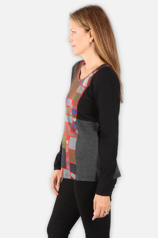 Camryn Top Plus - Black Multi