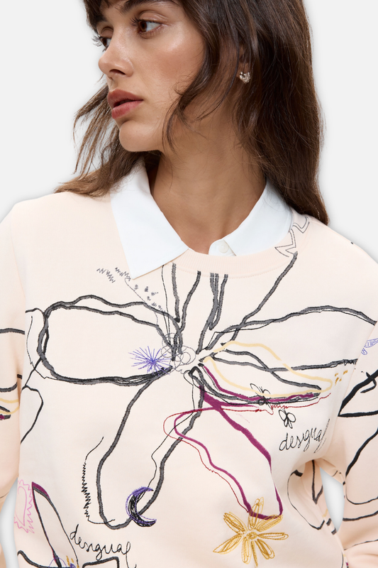 Floral Print Sweatshirt - Blanco