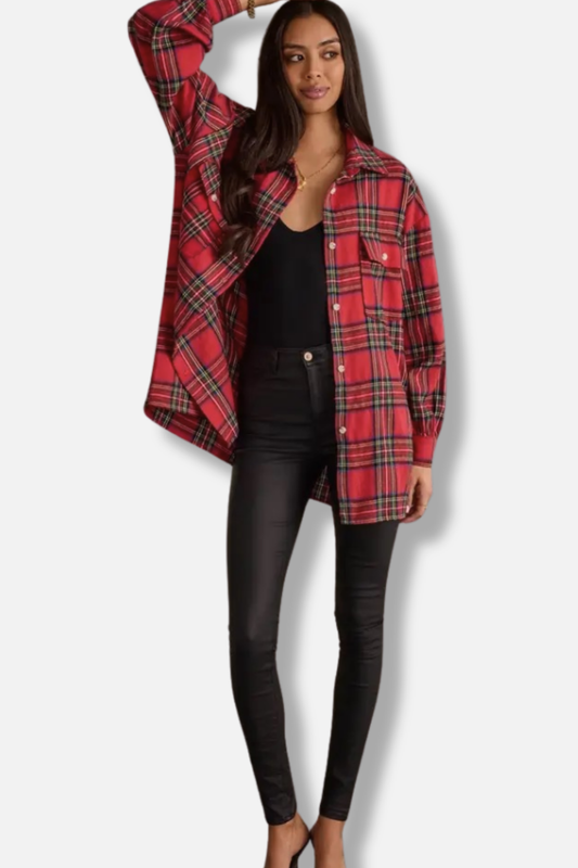 Boyfriend Flannel Shirt - Red