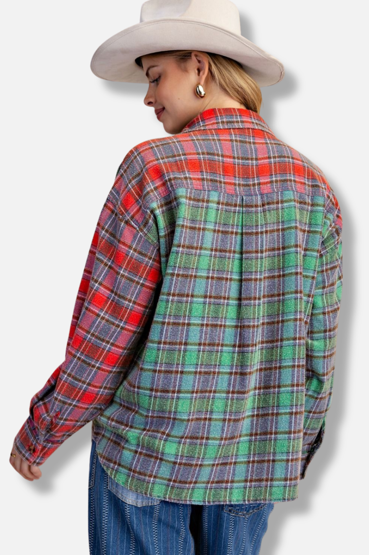 Plaid Button Down Shirt - Multi Color