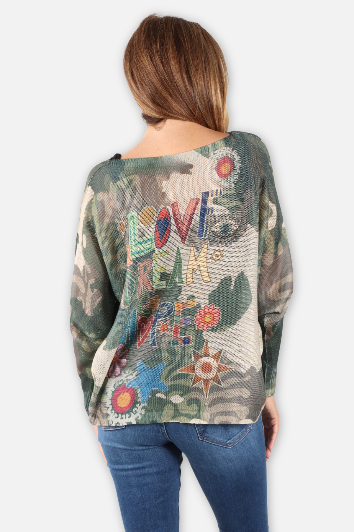 Love Hope Dream Sweater - Love Camo