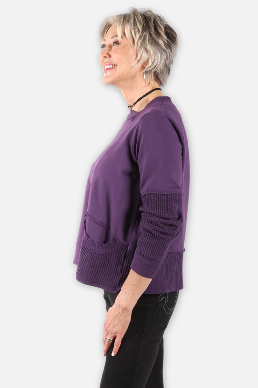 Waffle Patch Top - Mulberry