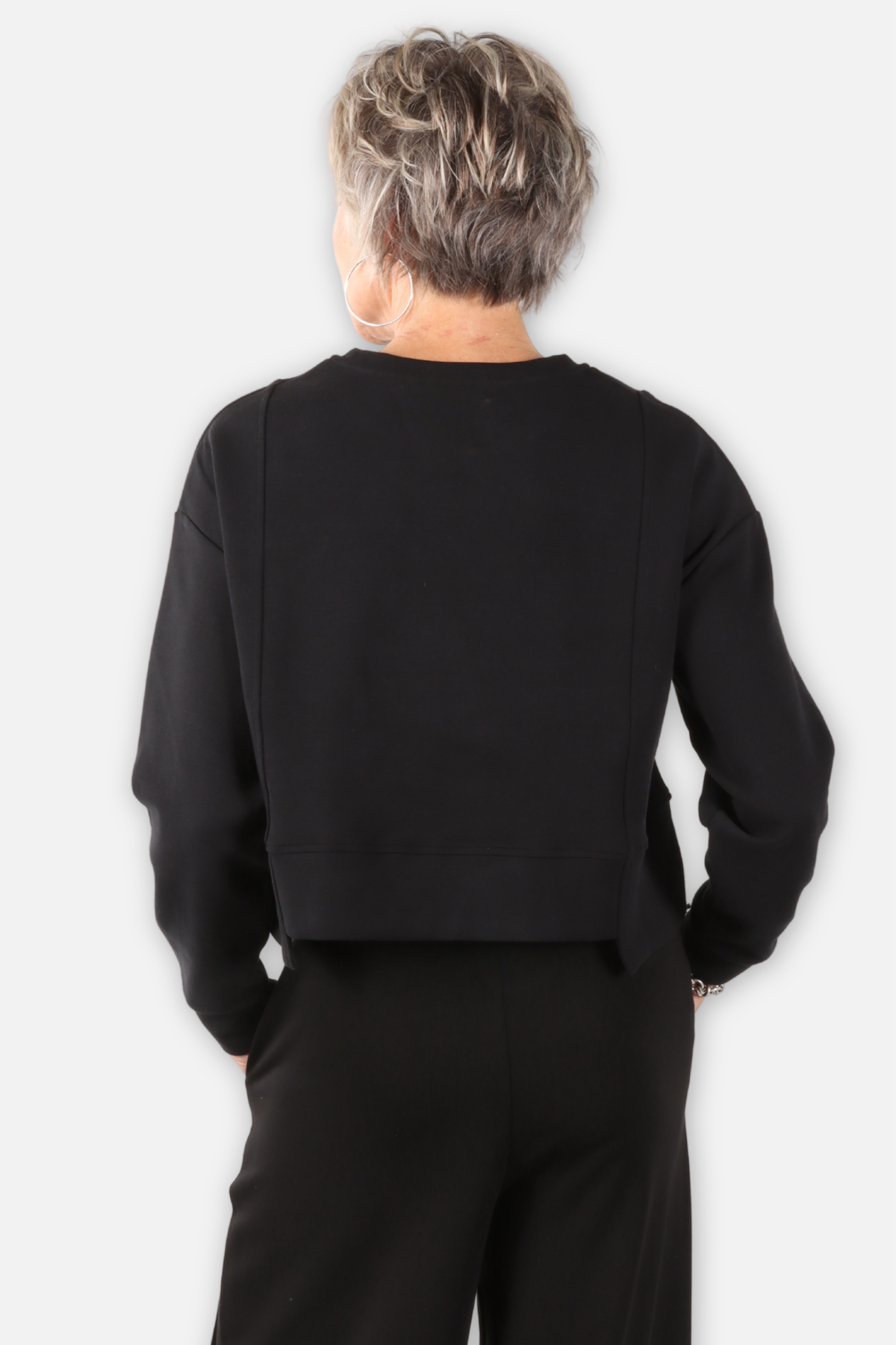 Contour Zip Sweater- Black
