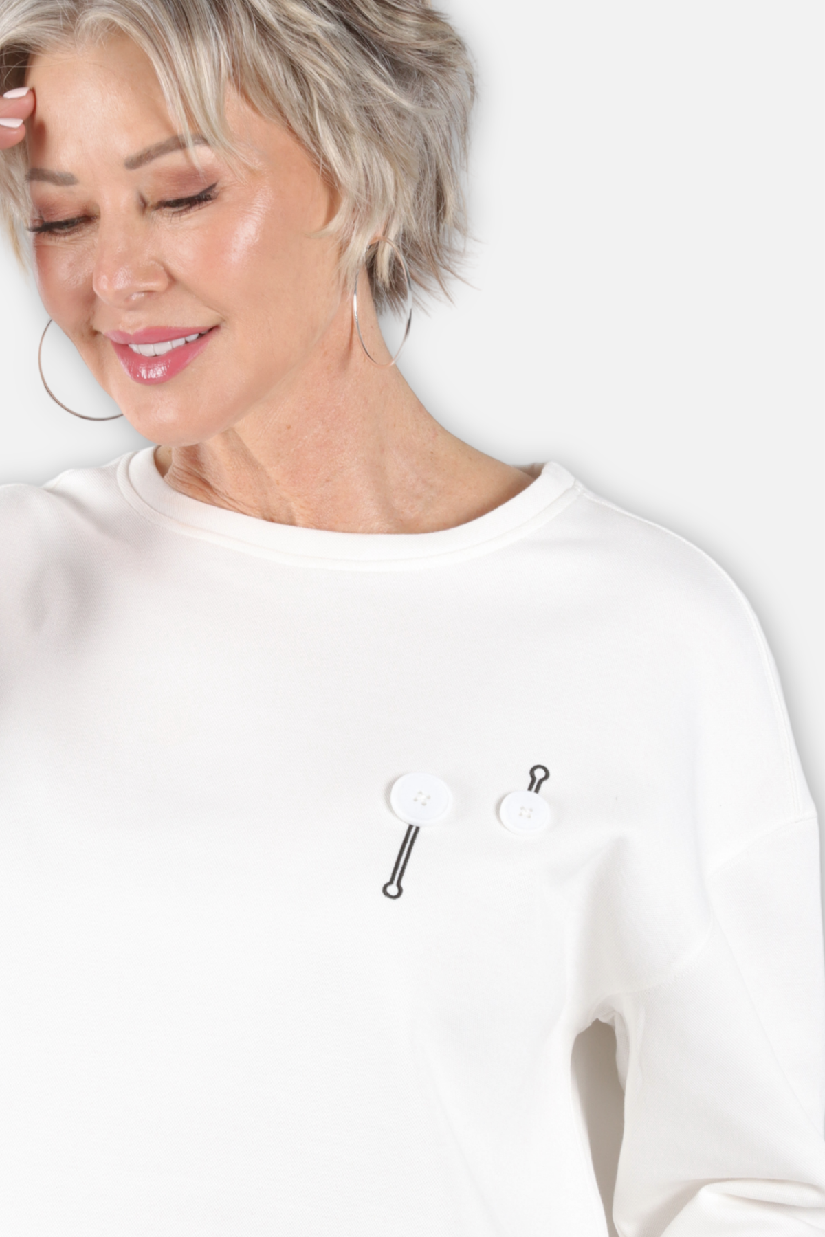 Duet Button Top - White