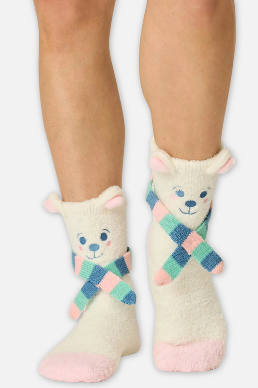 Cozy Polar Bear Socks - Ivory